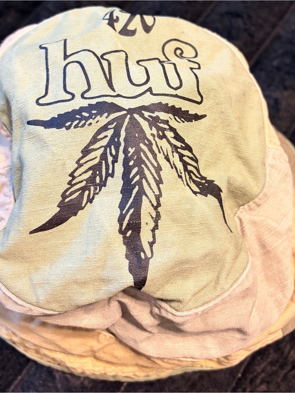 HUF Two-Tone Bucket Hat in Olive Green and Black